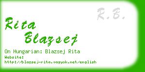 rita blazsej business card